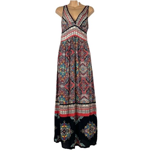 Angie Dresses & Skirts - Angie‎ Babydoll Maxi Dress sz S Colorful Y2K Hippie Southwestern Strappy Artsy